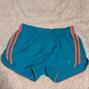 Danskin Teal Shorts with Orange Accents